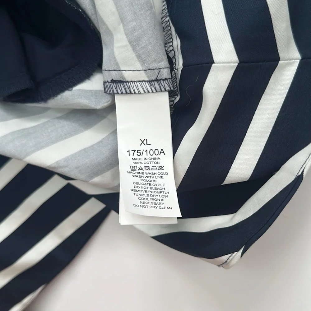 Kate Spade White and Navy Striped Dress XL